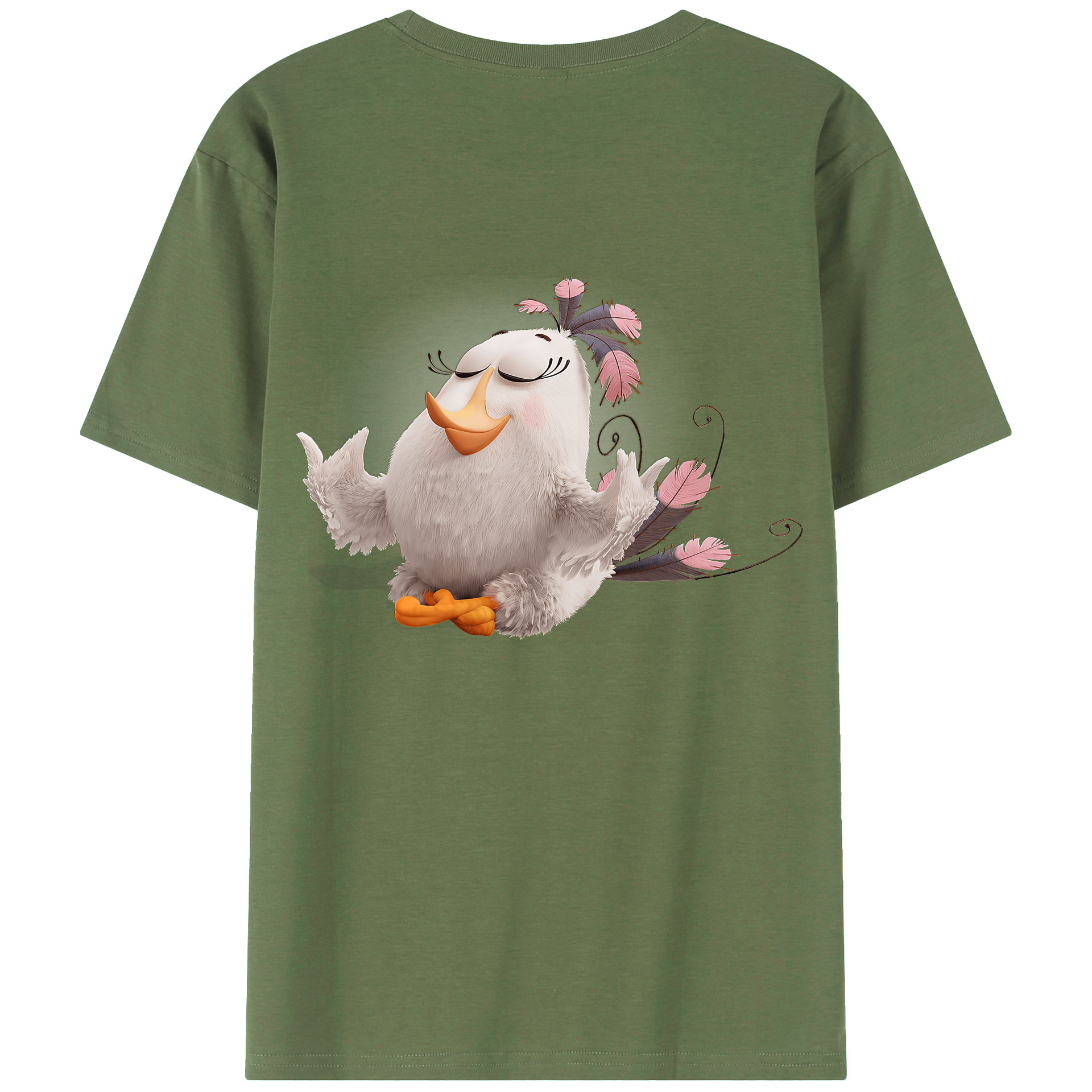 （画像用） Angry Birds アングリーバード 綿100％ メンズ半袖Tシャツ（バックプリント） 通気性